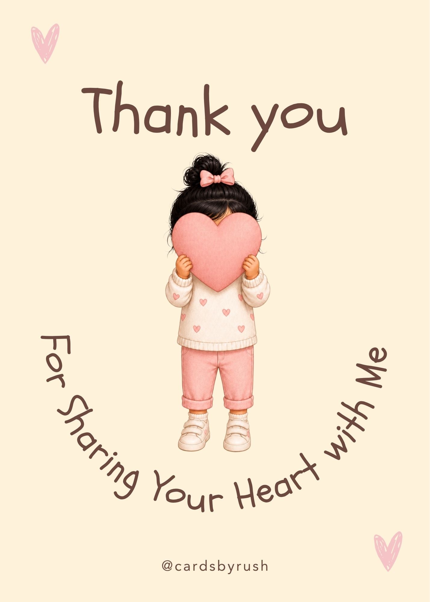 Thank You for Sharing Your Herat with Me| Printable Appreciation Card| 5x7 PDF| Instant Download