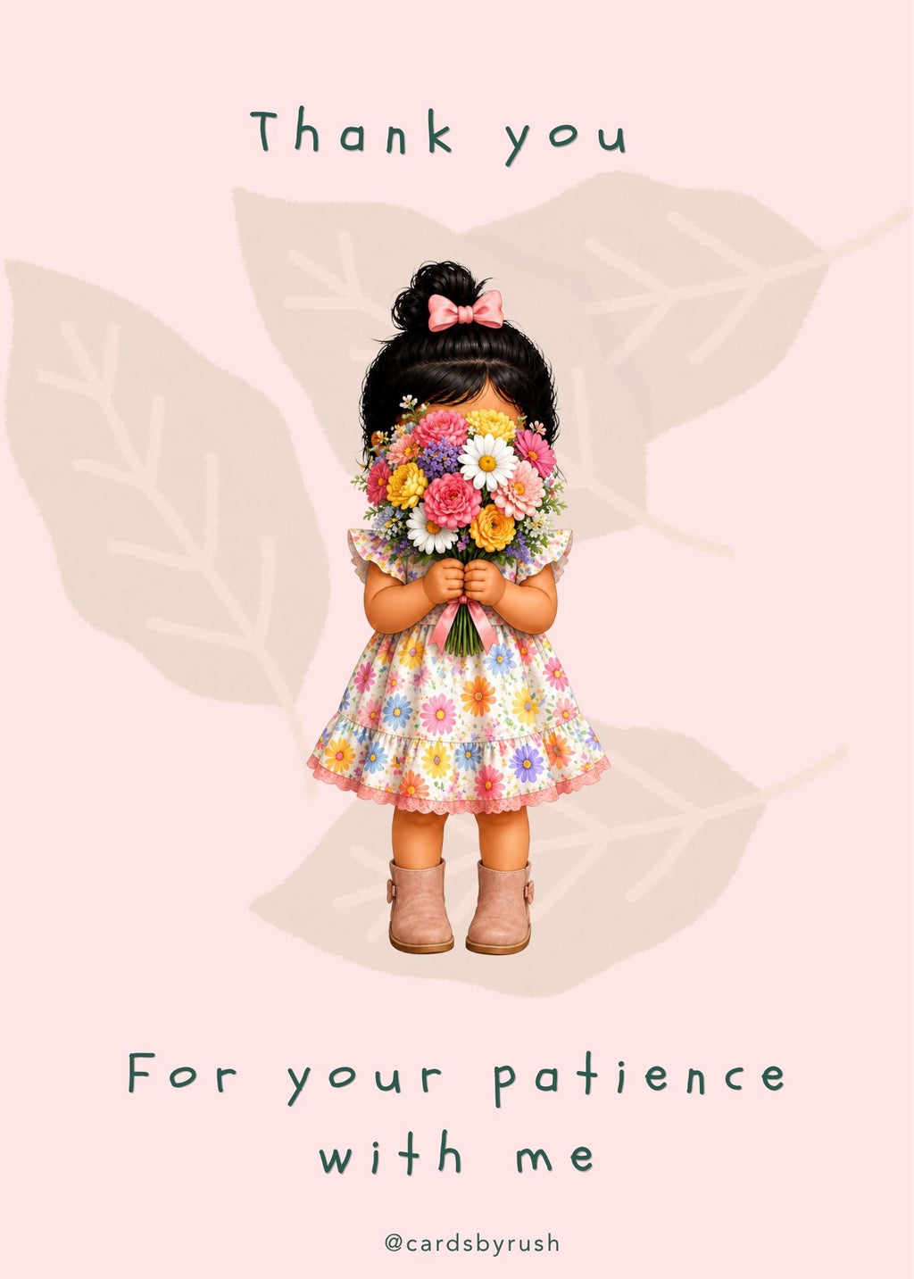 Thank You for Your Patience with Me | Printable Appreciation Card | 5x7 PDF | Instant Download